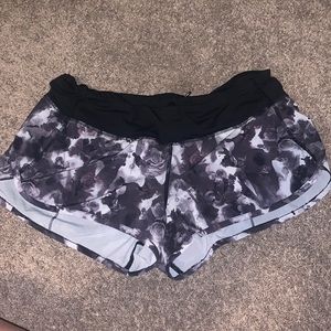 Lululemon gray and black, 2.5 inseam, lightly worn